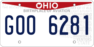 OH license plate GOO6281