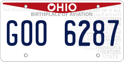 OH license plate GOO6287