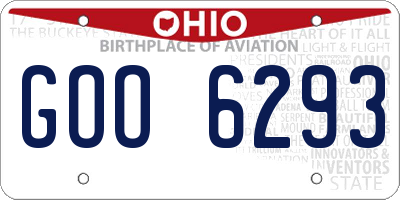 OH license plate GOO6293
