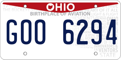 OH license plate GOO6294