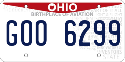 OH license plate GOO6299