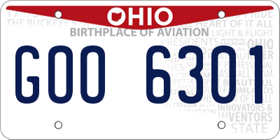OH license plate GOO6301