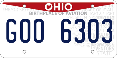 OH license plate GOO6303