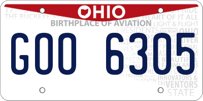 OH license plate GOO6305