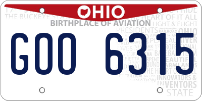 OH license plate GOO6315