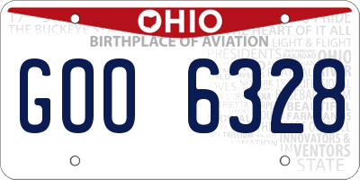 OH license plate GOO6328