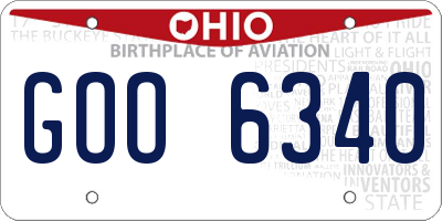 OH license plate GOO6340