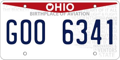 OH license plate GOO6341
