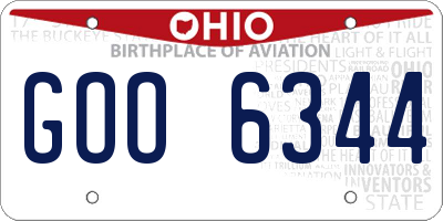 OH license plate GOO6344