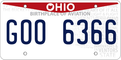 OH license plate GOO6366