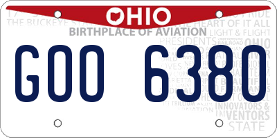 OH license plate GOO6380