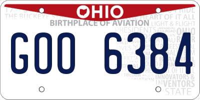 OH license plate GOO6384