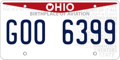 OH license plate GOO6399