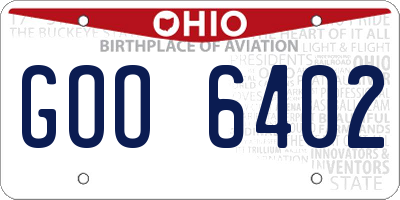 OH license plate GOO6402