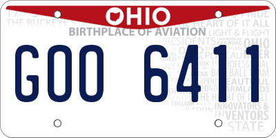 OH license plate GOO6411