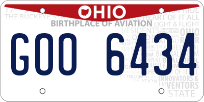 OH license plate GOO6434