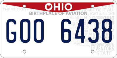 OH license plate GOO6438