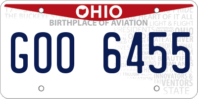 OH license plate GOO6455