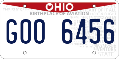 OH license plate GOO6456