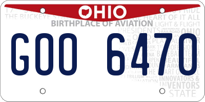 OH license plate GOO6470