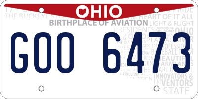 OH license plate GOO6473