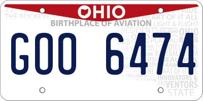 OH license plate GOO6474