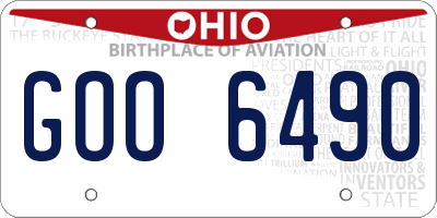 OH license plate GOO6490