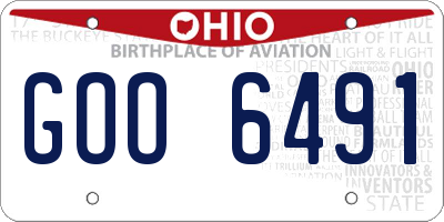 OH license plate GOO6491