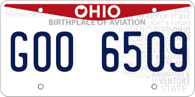 OH license plate GOO6509