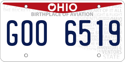 OH license plate GOO6519