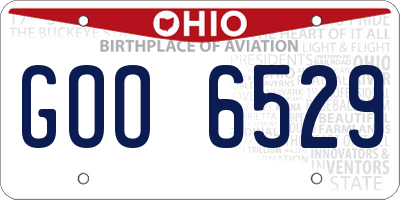 OH license plate GOO6529