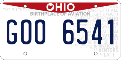 OH license plate GOO6541