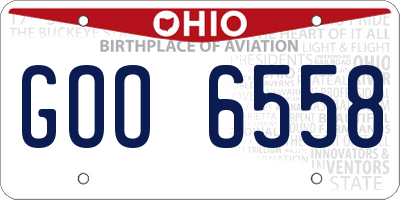 OH license plate GOO6558