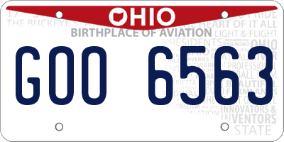 OH license plate GOO6563