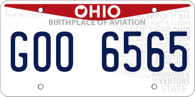 OH license plate GOO6565