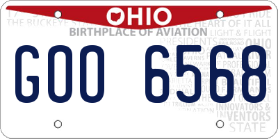 OH license plate GOO6568