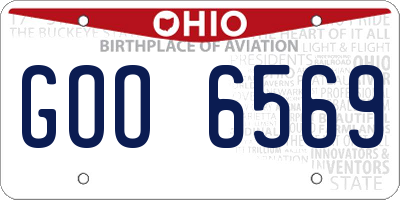 OH license plate GOO6569