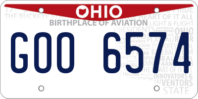 OH license plate GOO6574