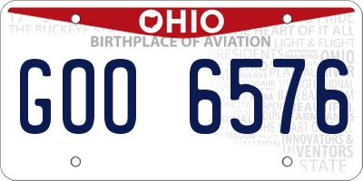 OH license plate GOO6576