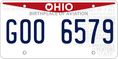 OH license plate GOO6579