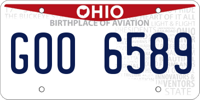 OH license plate GOO6589