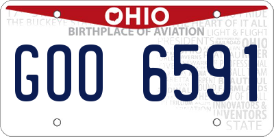 OH license plate GOO6591