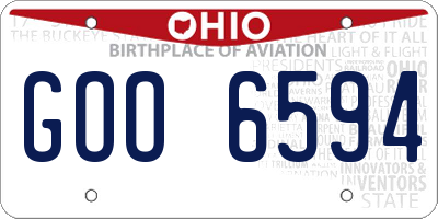 OH license plate GOO6594