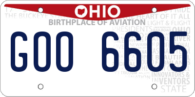 OH license plate GOO6605