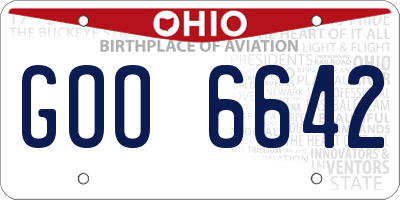 OH license plate GOO6642