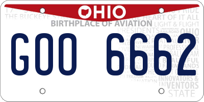 OH license plate GOO6662