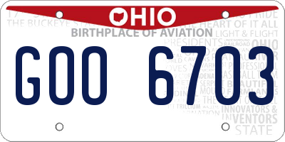 OH license plate GOO6703