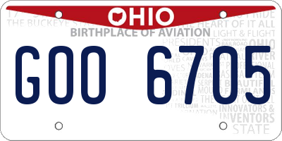 OH license plate GOO6705
