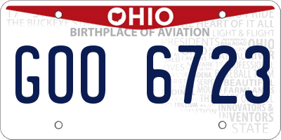 OH license plate GOO6723