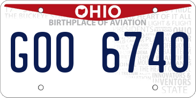OH license plate GOO6740